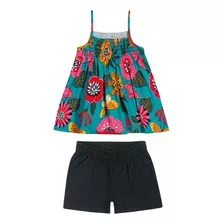 Conjunto Infantil Verão Nanai Blusa + Short Feminino