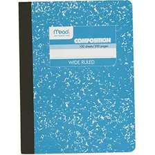 Mead Composition Book/notebook, Wide Ruled Paper, 100 Color Azul