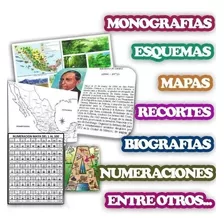Kit Imprimible Escolar Monografías Biografías Mapas Esquemas