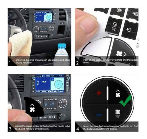 Radio /ac Control Button Decal Stickers Combo For Buick E Mb Foto 8