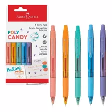 Caneta Poly Candy 0.7 Faber Castell Tons Pastéis C/ 5 Uni Cor Da Tinta Pastel Cor Do Exterior Sortido