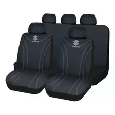 Cubreasiento Funda Tela Negro Suzuki Logo Bordado Promo