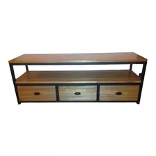 Oferta Solo Diciembre Rack De Tv Hierro Y Madera 