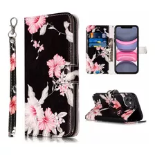 Compatible Con 11 Wallet Case, Jancalm Floral Pattern Premiu