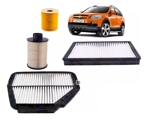 Kit Filtros Chevrolet Captiva 2.0 2007 2011 Foto 2