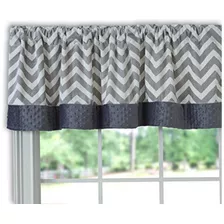 Ropa De Cama Baby Dink Minky Chevron Window Valance, Gris