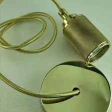 Luminária Pendente Soquete E27 Retrô Vintage Dourado