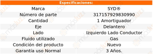 1- Amortiguador Gas Delantero Izq Pontiac Grand Am 91/94 Syd Foto 2