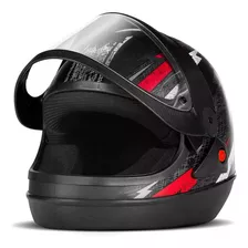 Capacete Super Sport Moto Preto/vermelho 58