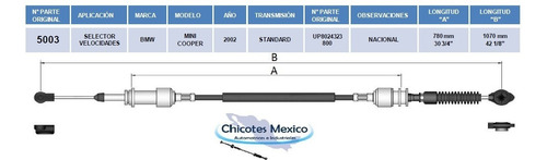 Chicote Selector Para  Bmw Mini Cooper 2002 Foto 4