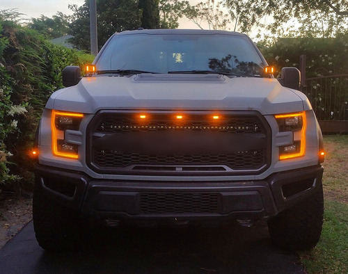 Parrilla De 3 Parachoques Con Luz Led Para Ford F150 Raptor Foto 8