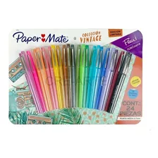 Plumigrafos Paper Mate Flair Coleccion Vintage 24 Pzs 0.7mm