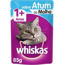 Alimento Ùmido Whiskas 1+ Para Gato Adulto Atum Ao Molho 85g