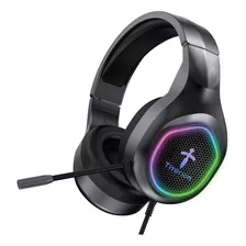 Fone De Ouvido Headset Gamer Rgb Titorion He-001 He001 Cor Preto