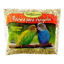 5 Mistura Periquito Nutripássaros 500g Mix De Sementes