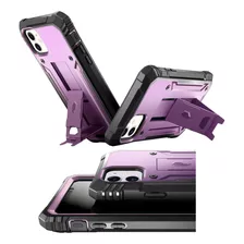 Case iPhone 11 Normal Violeta Rosa 360 C/ Mica Tipo Supcase