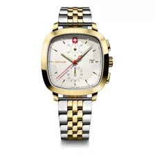 Wenger Reloj Vintage Classic Chrono, Blanco, Acero Inox