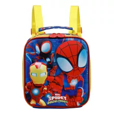 Lancheira Térmica Escolar Spidey Friends Homem Aranha Cor Azul