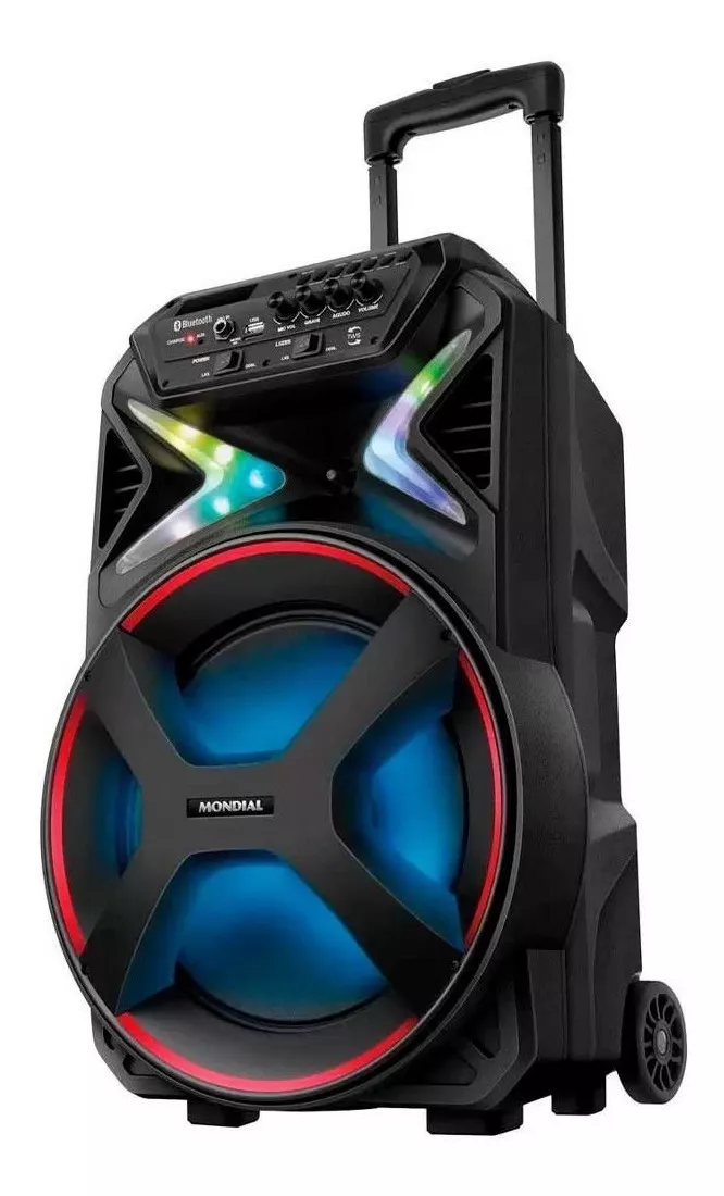 Alto-falante Mondial Cm-400 Portátil Com Bluetooth Preto E Vermelho 110v/220v 