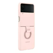 Forro Samsung Silicone Cover With Ring Rosa Con Diseño Liso Para Samsung Galaxy Z Flip4 Por 1 Unidad