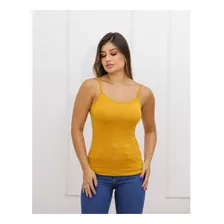 Blusinha Feminina Regatinha Alça Fina Básica Cores Sortidas