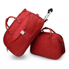 Conjunto Mala Grande De Viagem Com Rodinhas E Bolsa Média