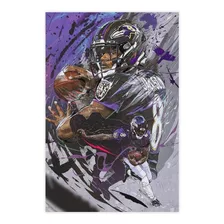 Qwewqe Lamar Jackson - Póster De Lienzo Para Decoración De D