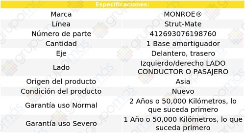 1 Base Amortiguador Izq/der Del/tra Strut-mate Xg300 01 Foto 3