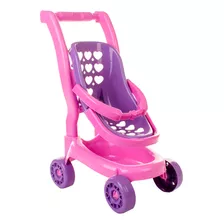 Carrinho De Boneca Passeio Brinquedo Bebê Conforto Rosa