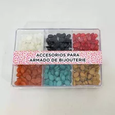 Caja Acrílica Con Medias Perlas Ovaladas Para Pegar 