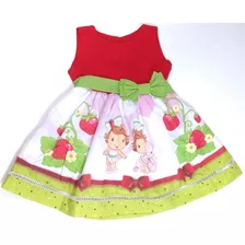 Vestido Infantil Festa Moranguinho Baby Vermelha Infantil