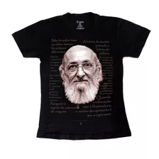 Camiseta Paulo Freire Baby Look 100% Algodão