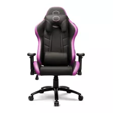 Silla De Escritorio Cooler Master Caliber R2 Gamer Ergonómica Negra Y Púrpura Con Tapizado De Cuero Sintético