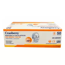 Mascarilla De 3 Pliegues Cranberry Pack 5 Cajas De 50 Unid