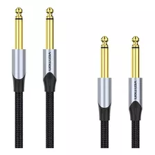 Chapado Oro Jack Trenzado Cable 6.5mm 1/4 Ts Mono Mp3 Nylon