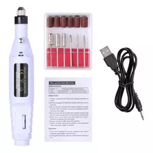 Torno Drill Eléctrico Usb De Manicura Uñas + Kit De Fresas