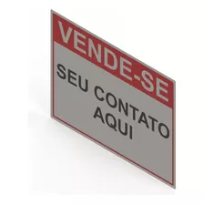 Placa 60x45cm Galvanizada Adesivada Condomínio Vende Aluga