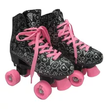 Roller Patins 4 Rodas Infantil Menina Quad Feminino Rosa