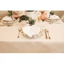 Toalha De Mesa Impermeável 8 Lugares 2,10x2,10m Jacquard Cor Ondas - Pérola