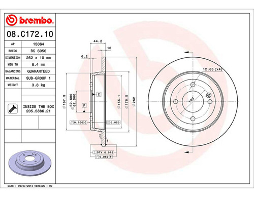 Par Discos Brembo Compatible Con Kia Rio Lx 2018-2019 Tras Foto 2