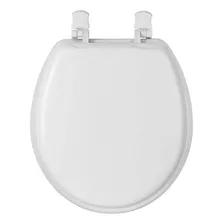 Asiento Para Inodoro Foset Aawc-40b De Poliuretano Con Forma Redondo Blanco Lisa