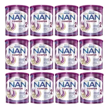 Kit Nestlé Nan Comfor 2 - (12 Latas De 800g) - 6 A 12 Meses