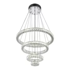 Lustre Cristal Aliança 4 Aros 3 Em 1 + Controle Sem Fio