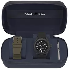 Reloj Nautica Para Hombre Napoub001 Color Negro Cuarzo