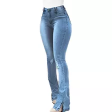 Jeans Flare Feminino De Cintura Alta, Moda