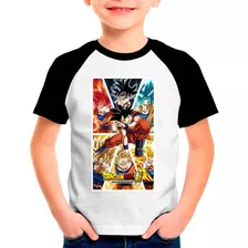 Camiseta Raglan Infantil Dragon Ball Z Anime Desenho 11