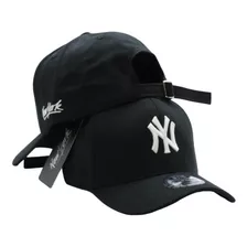 Boné Ny Preto Logo Branco Curvado Fitão New York Nyc