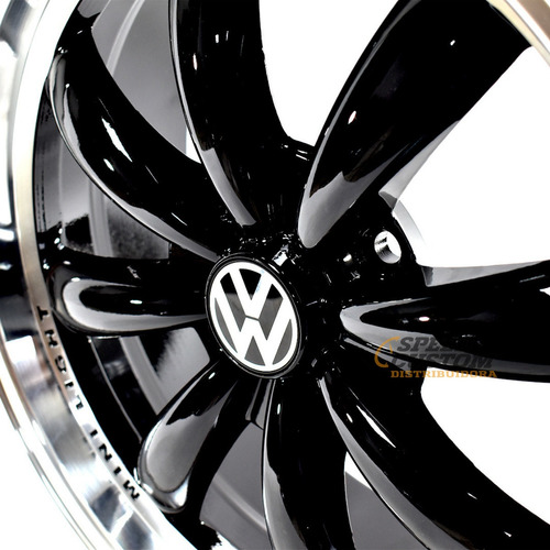 Rines 17x7 Barrenacion 4/130 Para Vocho Vw Logo Black  Foto 3