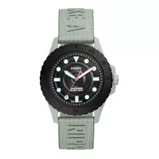 Relógio Fossil Masculino Solar Fs5911/6vn Edição Especial Cor Da Correia Verde Cor Do Bisel Preto Cor Do Fundo Preto