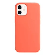 Capa Capinha Silicone Veludo Compatível Com iPhone 12 Mini Cor Laranja